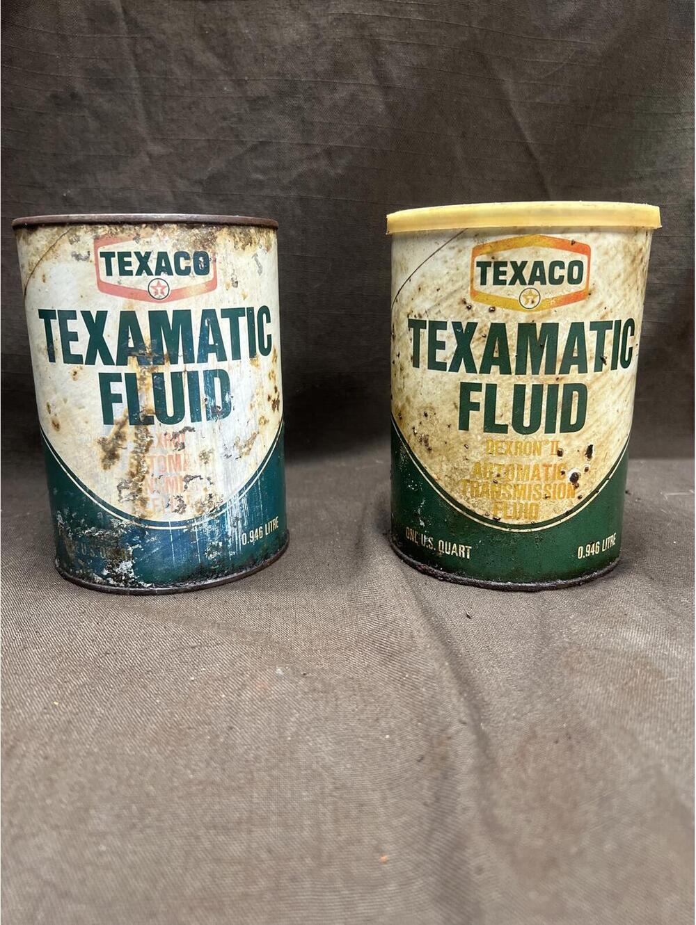 Vintage Texaco Texamatic Automatic Transmission Fluid Cans Mid-20th Century